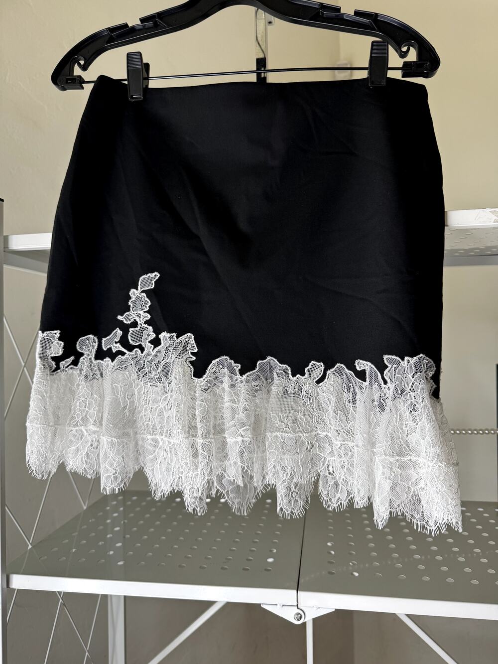 STAUD Nadia lace-trim miniskirt in Black S New